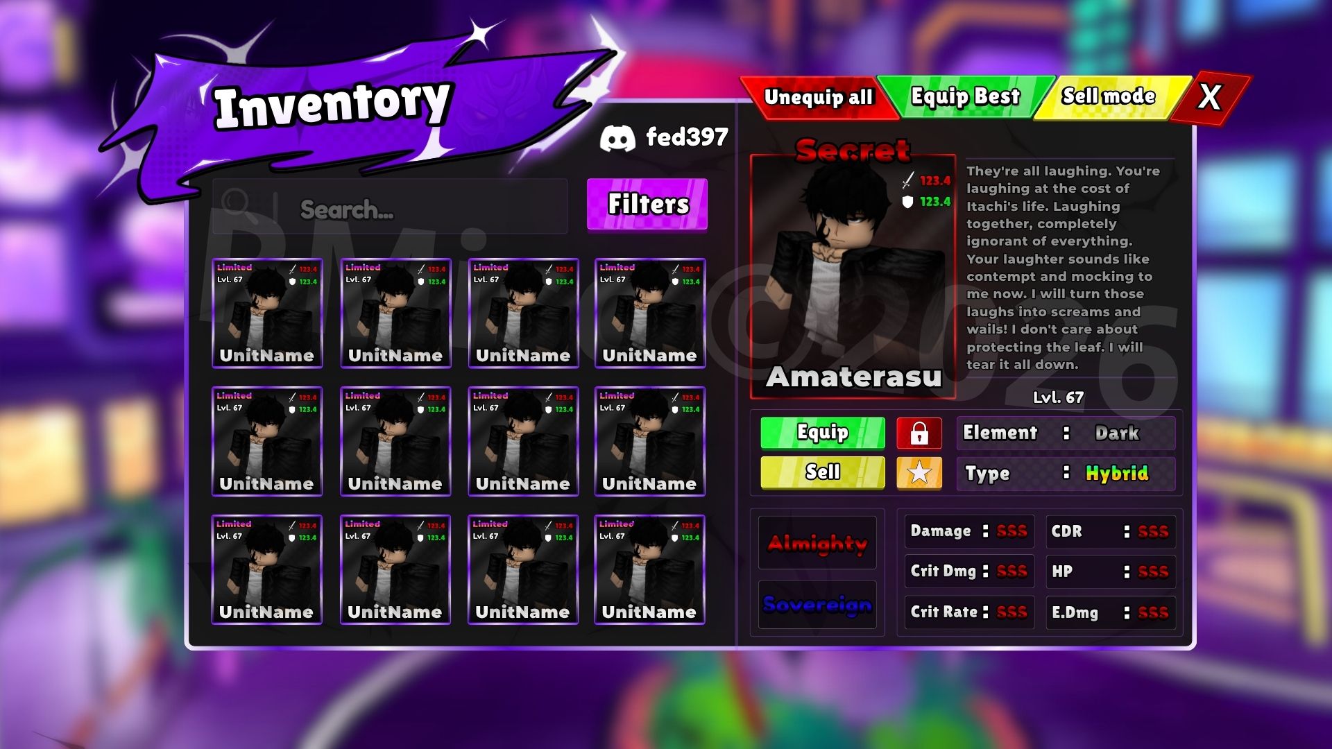 INVENTORY Frame (Anime Style)